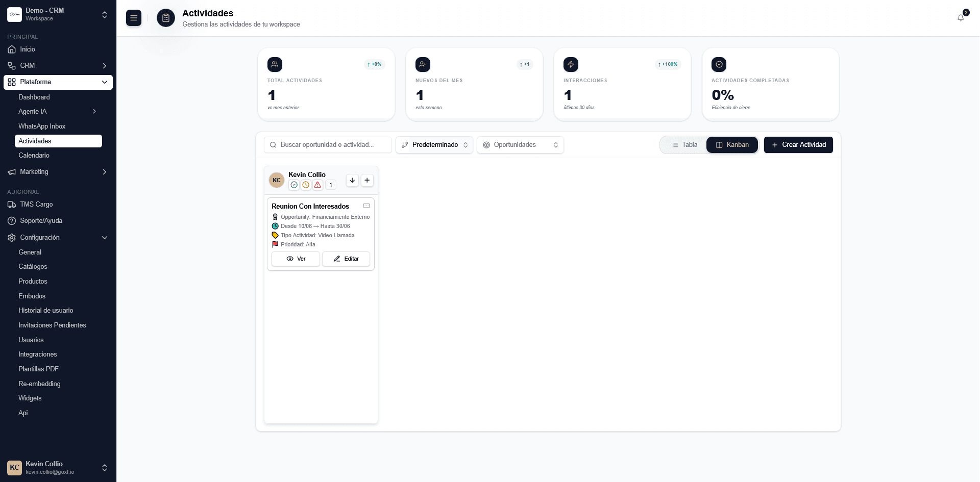 Figura: Vista en Formato Kanban